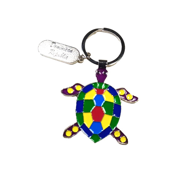 Dominican Republic Turtle Keychain Rainbow Colors Souvenir - Picture 1 of 4